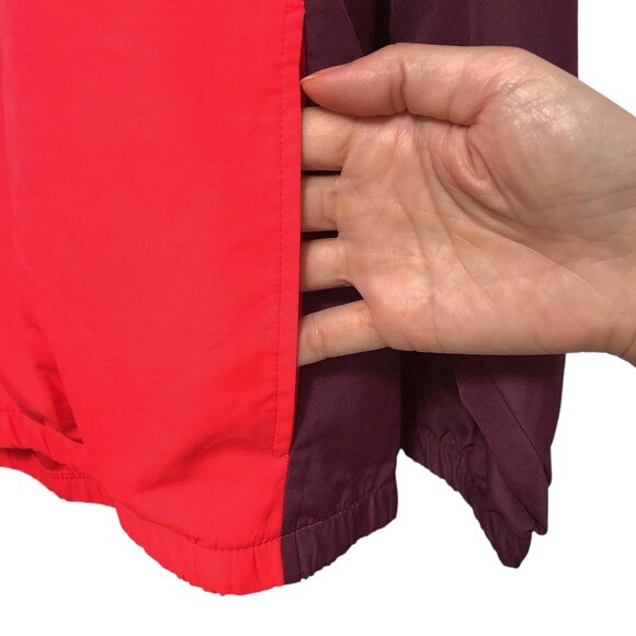 PINK Victoria's Secret Solid Neon Red Burgundy Full Zip Hooded Long Sleeve Jacke - Picture 8 of 9